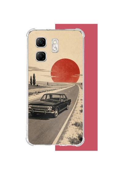 Infinix Hot 50i - Smart 9 Uyumlu Kızıl Güneşe Doğru Baskılı Silikon Kılıf Renkli