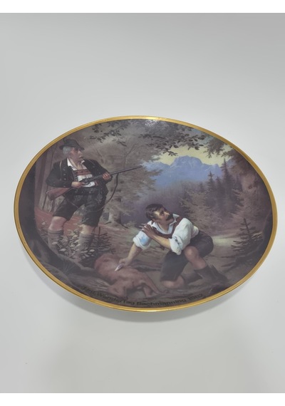 Kahla Vintage Av Temalı Porselen Duvar Tabağı 19,5cm 002