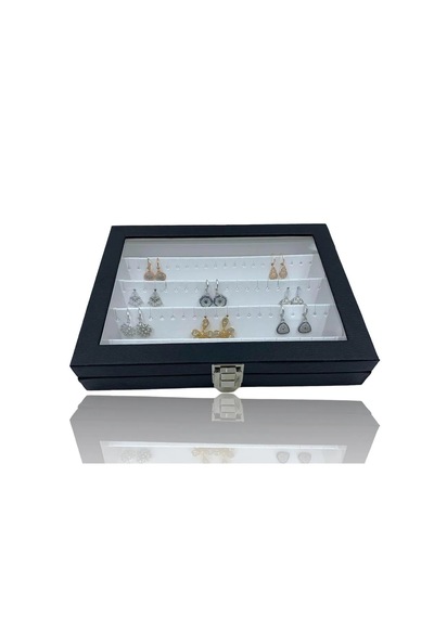 Richbox Küpe Kutusu Küpe Çantası 18x24cm Siyah