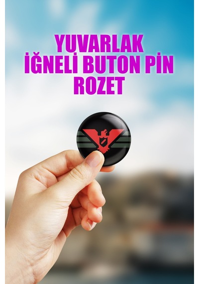 Papers, Please Video Oyun Çanta Süsü İğneli Buton Rozet Seti 1 Adet Tekli