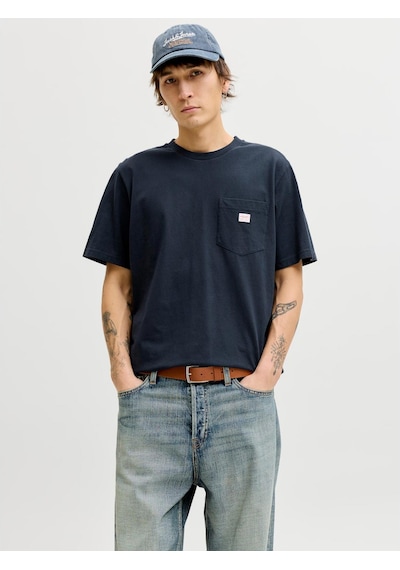 Jack & Jones Caleb Erkek Lacivert Tişört 12293019-skyc