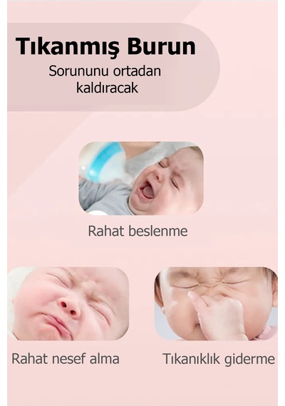 Babyhope Esp-923 Bebek & Çocuk Burun Aspiratörü 0-10 Yaş Uyumlu Temizleme Cihazı Pembe