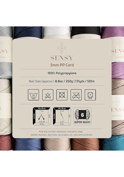 3 Mm - 250 Gr Polyester Makrome Ipi 120 M Polyester Makrome Ip Supla Ip Ve Çanta Ipliği Beyaz Diğer