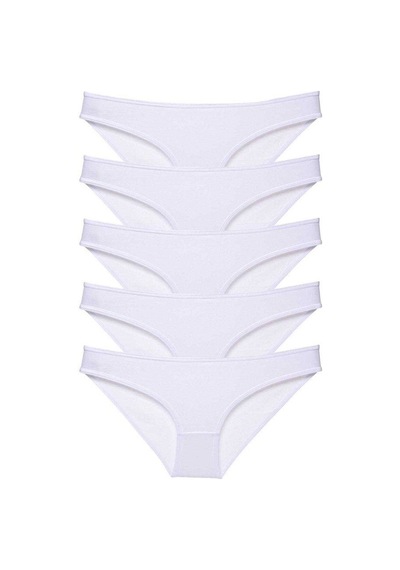 5 Adet Süper Eko Set Likralı Kadın Slip Külot Beyaz Standart