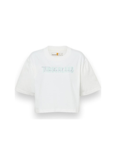 Timberland Tb0a5vs3 Cropped Sleeve Tee T Beyaz Kadın T-shirt