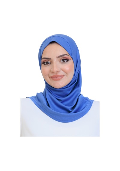 Modish Group Hazır Başörtü Pratik Tak Çıkart Kadın Günlük Şal Hafif Kırışmaya Dayanıklı İndigo