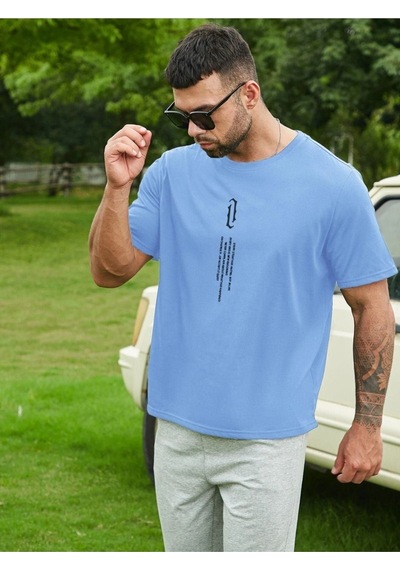Altamira Erkek Göğüs Dikey Baskılı Oversize T-shirt 001