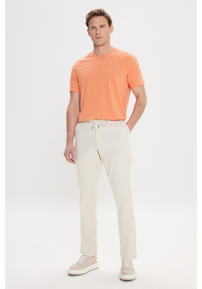 AC&Co / Altınyıldız Classics Erkek Turuncu Slim Fit Dar Kesim Pamuklu Bisiklet Yaka Tişört Turuncu