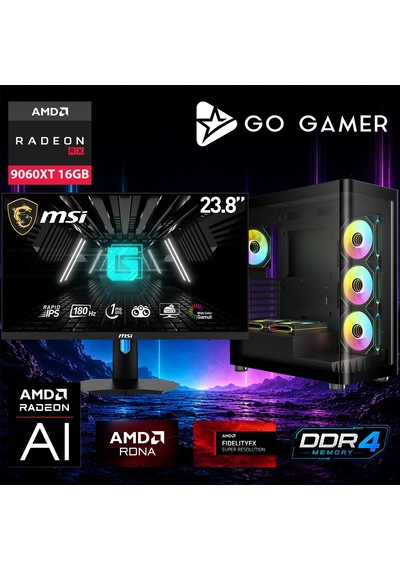 Go Gamer AE90DP R5-5600 32 GB 2 TB SSD RX9060XT 16 GB 24" Free Dos Oem Paket Masaüstü Oyuncu Bilgisayarı