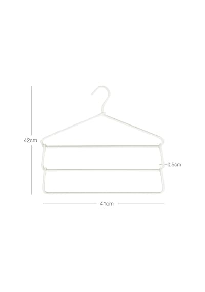 Ocean Home Textile 4'lü 3 Katlı Ekru Renk Kumaş Kaplı Metal Giysi Askısı 42 X 41 X 0.5 Cm