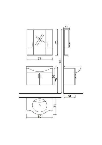 Denko Akyazı 80 Cm Mdf Beyaz Banyo Dolabı Takımı Çok Renkli Denko Akyazı 80 Cm Mdf Beyaz Banyo Dolabı Takımı Çok Renkli