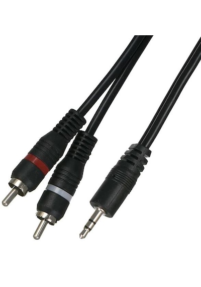 3.5mm Jack To 2 Rca Ses Kablosu - Aux - Amfi Hoparlör Ses Sistemi Bağlantı Kablosu 1.8 Metre