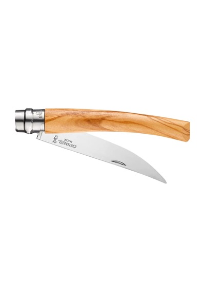 Opinel N 10 Effile Zeytin Saplı, İnce Ve Keskin Çelik Çakı Kahverengi