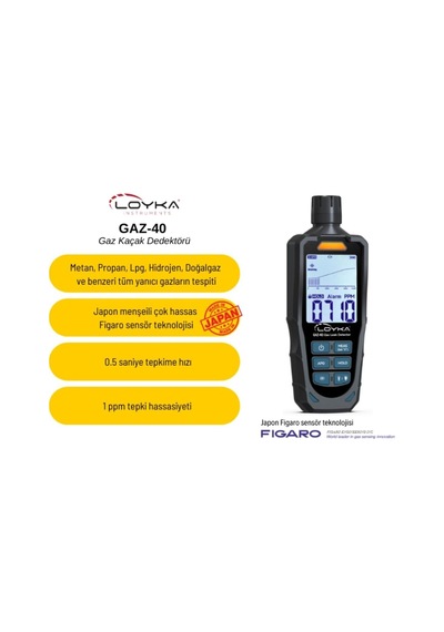 Loyka Gaz-40 Profesyonel Yanıcı Gaz Kaçak Dedektörü Japon Figaro Sensörlü - 849214085