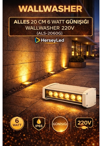 Alles 20 Cm 6 Watt Günışığı Wallwasher 220v Gün ışığı