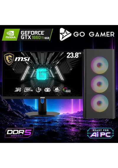 Go Gamer AE355D R7-7700 16 GB 1 TB SSD GTX1660Ti 6 GB 24" Free Dos Oem Paket Masaüstü Oyuncu Bilgisayarı