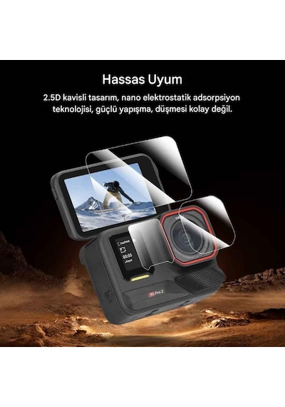 Insta360 Ace Pro/ace Pro 2 Aksiyon Kamera Uyumlu Ekran Koruyucu Nano Jelatin Seti