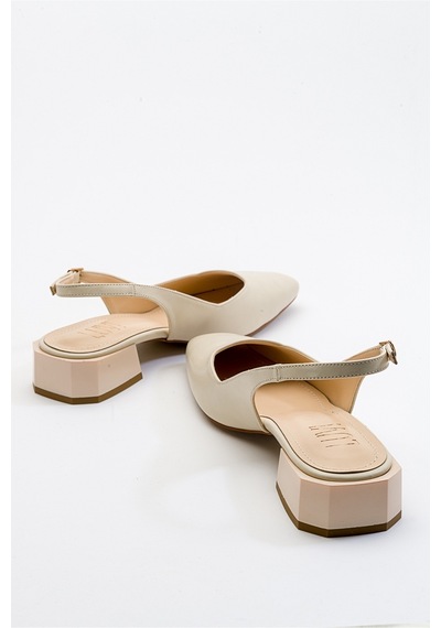 Luvishoes Luvi Shoes State Bej Cilt Kadın Topuklu Ayakkabı Bej