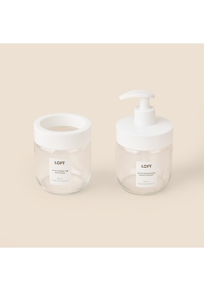 2'li Cam Banyo Seti - Şeffaf / Siyah - 425 Ml Çok renkli
