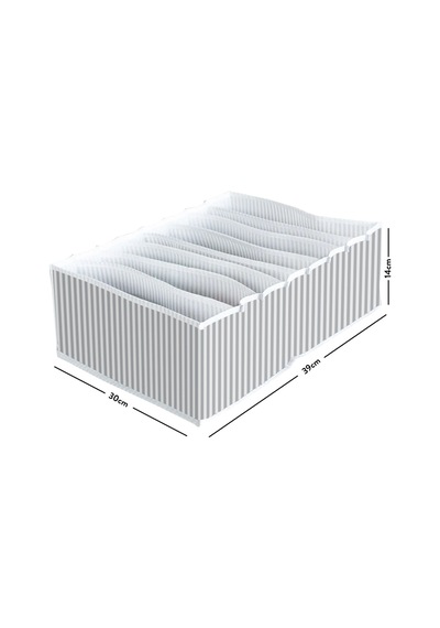 8 Gözlü Çekmece Içi Akordiyon Organizer - Xlarge Kumaş Gri Diğer