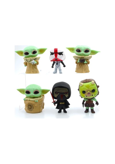 Mandalorian Grogu Baby Yoda İncinerator Stormtrooper Gamorrean Fighter Kylo Ren 6'lı Figür Oyuncak