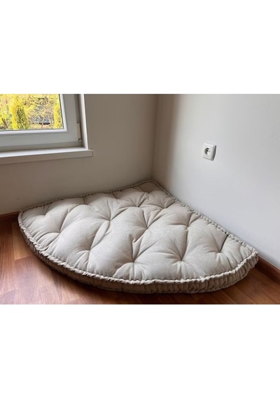 Yer Minderi Köşe Minder Çok Amaçlı Balkon Salon Mineri Krem