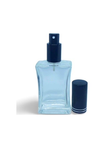 Parfüm Şişesi 50 Ml 3 Adet Siyah Kapak Metal Valf İçbükey Boş Şişe
