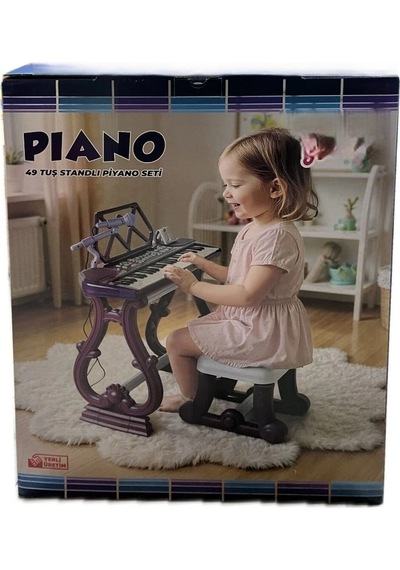 Mey İthalat Urt034-003 Ayaklı 49 Tuş Piano Org - Mor