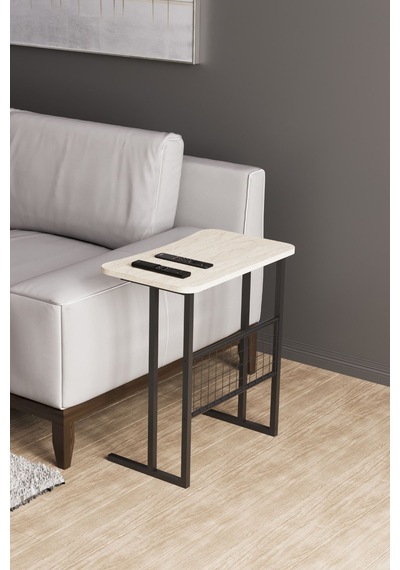 Metal Ayaklı Laptop Sehpası Koltuk Sehpası Kahvaltı Masası Çalışma Sehpası - Traverten Desenli Bej Metal Ayaklı Laptop Sehpası Koltuk Sehpası Kahvaltı Masası Çalışma Sehpası - Traverten Desenli Bej