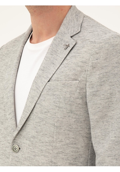 Cacharel Açık Gri Slim Fit Pamuk Karışımlı Ceket