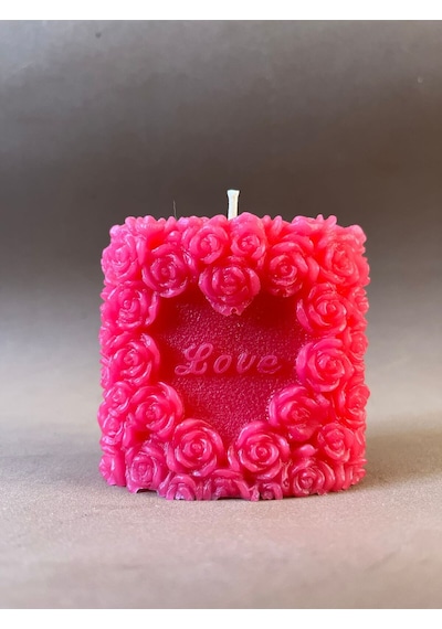 Novavita Yenihayat Sevgililer Günü Yılbaşı İçin Love Yazılı Mum Pembe