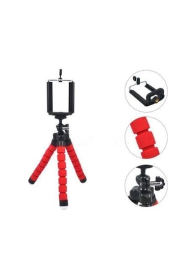 Sünger Ayaklı Akrobat Tripod 19 Cm Bükülen Üç Ayaklı Ahtapot Akrobatik Tripod Mavi