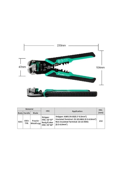 Proskit 8pk-371du Kablo Soyucu 9'' Otomatik Tel Sıyırıcı Ve Kıvırıcı Proskit