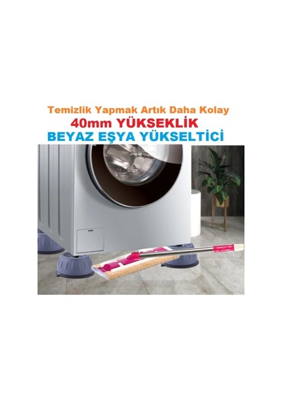 Çamaşır Makinesi Titreşim Önleyici Ayak 4'lü Takım Kaydırmaz Gri Diğer