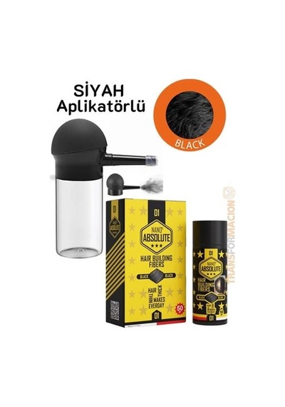 Aplikatörlü Saç Dolgunlaştırıcı Fiber Topik Toz Siyah 50 Gram