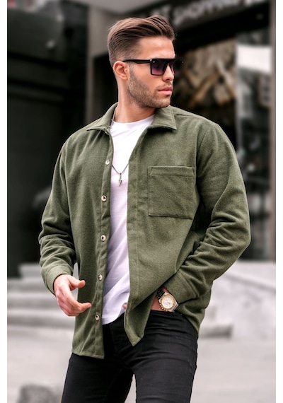 Madmext Haki Regular Fit Oduncu Gömlek 5580 Haki