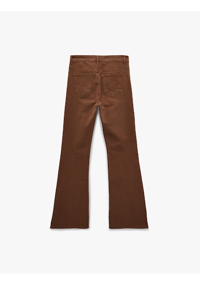Koton Yüksek Bel Slim Fit Cepli Düğmeli Pamuklu İspanyol Paça Denim Pantolon - Flare Jeans Koyu Kahverengi 6sal40058mw Koyu Kahve Koton Yüksek Bel Slim Fit Cepli Düğmeli Pamuklu İspanyol Paça Denim Pantolon - Flare Jeans Koyu Kahverengi 6sal40058mw Koyu Kahve
