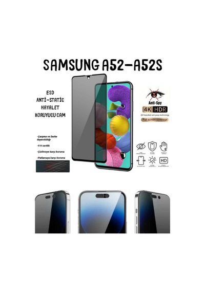 Samsung Uyumlu A52-a52s Hayalet Ekran Koruyucu 6d Tam Kapatan Esd Anti-static Koruyucu Cam Diamond Glass