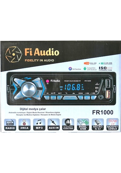 Fi Audıo Fr-1000 Oto Teyp 4x50 Watt Bluetooth Carlive 2xusb Sd Fm Aux