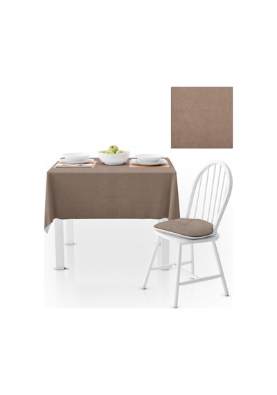 Açık Vizon Düz Renk Petek Dokuma Masa Örtüsü 140x140