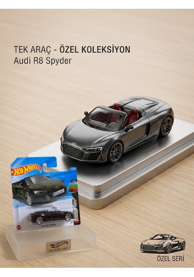 Hot Wheels Tekli Arabalar 2019 Audi R8 Spyder Metal Gövde İle Gerçekçi Gri