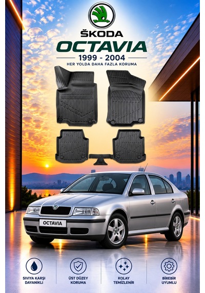 Skoda Octavia 1999-2004 Aracınıza Özel Üretim Havuzlu Paspas Takımı A+ -mod-