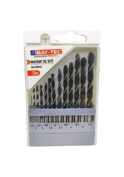 Bay-Tec MU1802 Metal Ahşap Hss Matkap Uç Seti Takımı 13 Parça