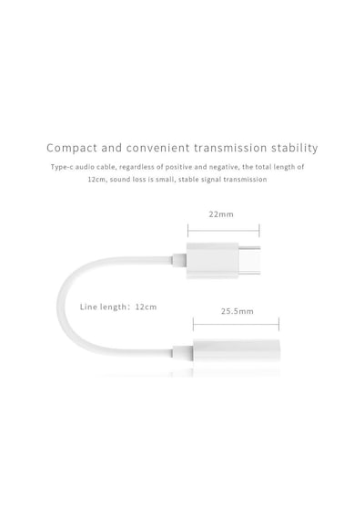 Usb Type-c Male To 3.5 Mm Female Stereo Audio Adapter