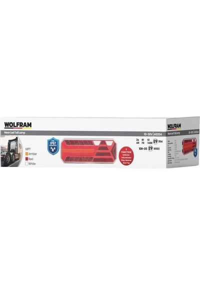 Wolfram 12v-24v Stop Lambası Neon Ledli-kayar Sinyalli 6 Fonksiyonlu 400 145 45 Mm E9 Sol