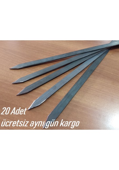20 Adet Profosyonel Silme Demir Kıyma Şiş Adana-Urfa Kebap Şişi
