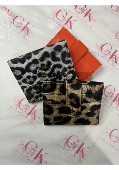 Bonita Leopar Desenli Kadın Mini Cüzdan-fermuarlı Bozuk Para Bölmeli,kartlık Ve Cüzdan Turuncu