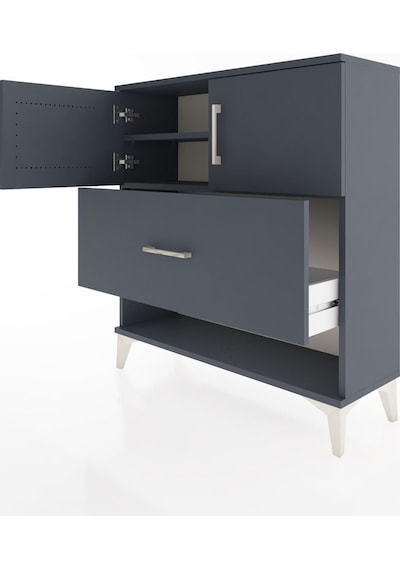 Arges Şifonyer 2 Raflı Tek Çekmeceli 2 Kapaklı 88x30x96 Antrasit-antrasit Antrasit Arges Şifonyer 2 Raflı Tek Çekmeceli 2 Kapaklı 88x30x96 Antrasit-antrasit Antrasit