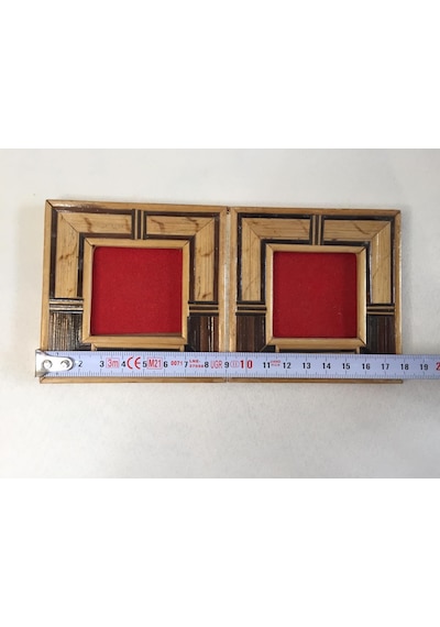 Çiftli Bambu Fotoğraf Çerçevesi 4,5x4,5 Cm