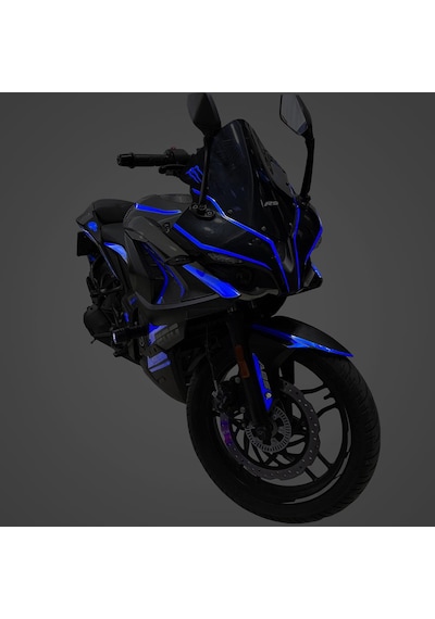 Bajaj Pulsar RS 200 Full Sticker Set Custom Neon Mavi